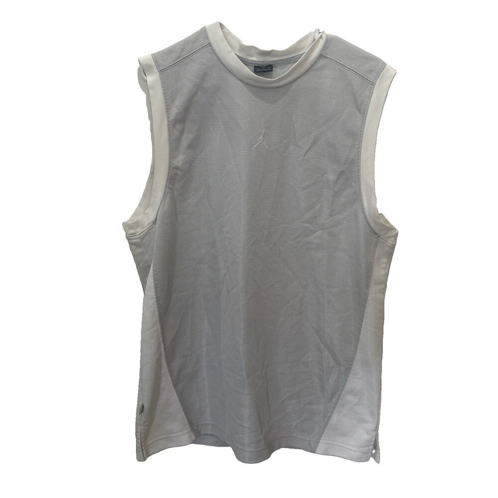 JORDAN Men’s Sleeveless Gray White Jersey Large